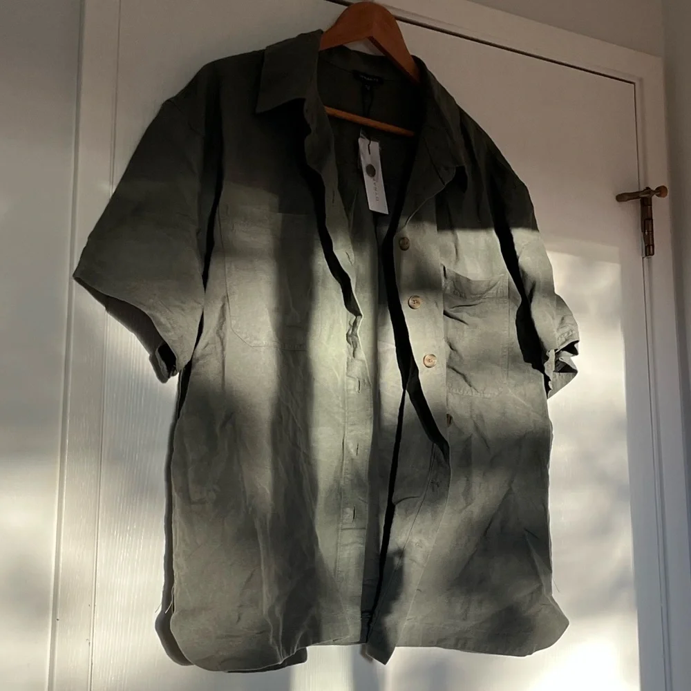 Dynamite Olive Button Down Shirt - Picture 3 of 5